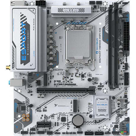 Płyta główna Maxsun MS-Esport H810M WiFi Ice Socket 1851 (biała, 2,5 GB-LAN, WLAN, BT, dźwięk, µATX)