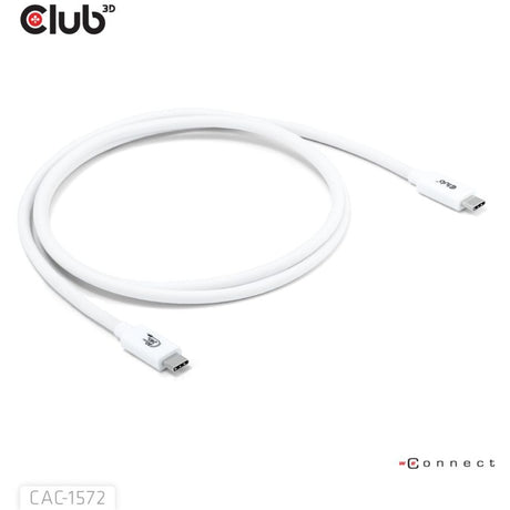 Certyfikat Club 3D USB-C 80 Gb/s, 240 W, 8K, 240 Hz (biały, 1,2 m)