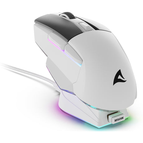 Mysz do gier Sharkoon Skiller sgm50w (biała, 400 - 6400 dpi, diody LED rgb)