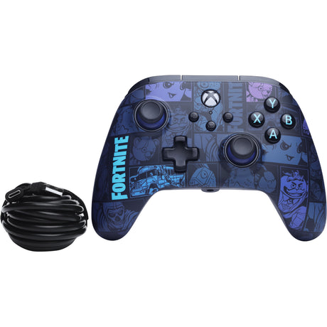 Kontroler Powera Advantage z kablem do konsoli Xbox Series x|s - Fortnite: Victory Royale (ciemnoniebieski, Xbox Series x|s, Xbox One, PC)
