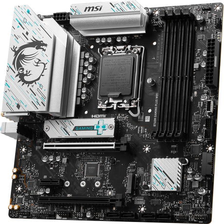 Płyta główna MSI B760M Gaming Plus WiFi Socket 1700 (czarno-srebrna, RAID, 2,5 GB LAN, Wi-Fi 6e, BT, dźwięk, µATX)