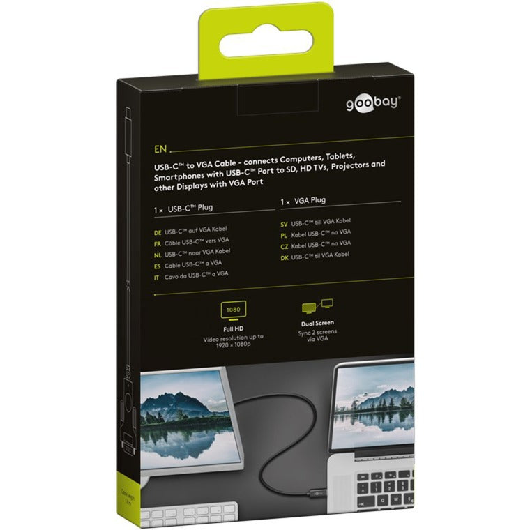 Kabel przejściowy Goobay USB-C na VGA (czarny, 1,8 m)