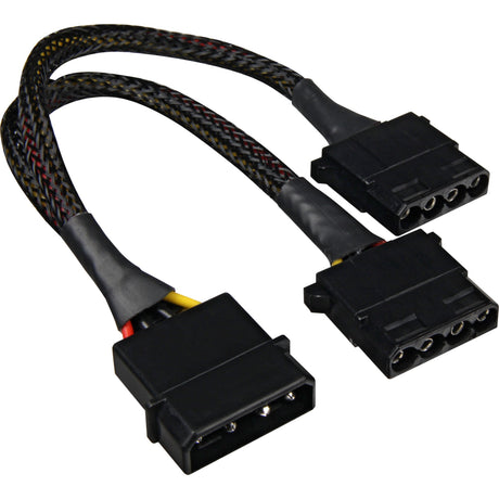 Sharkoon 5.25 4-pin (męski) do 5.25 4-pin (żeński) kabel rozdzielacza zasilania Y (czarny, 6 cali)