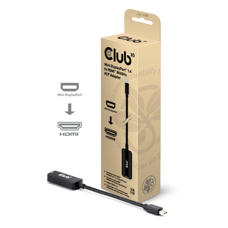 Adapter Club 3D Mini Displayport 1.4 na HDMI 8K60 Hz M-F (czarny)