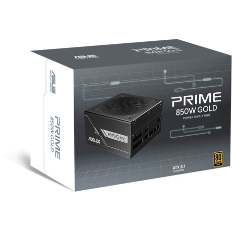 Zasilacz modułowy Asus Prime Gold Black Edition o mocy 850 W (czarny, 1x 12 V-2x6, 3x pcie)