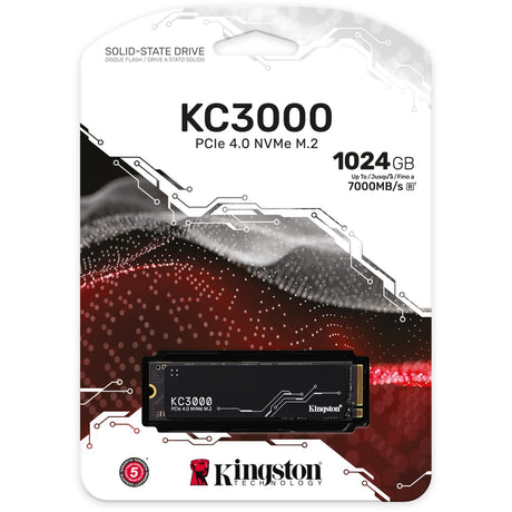 Kingston KC3000 1 TB SSD (czarny, Skc3000S 1024G, PCIe 4.0 NVMe, M.2 2280)