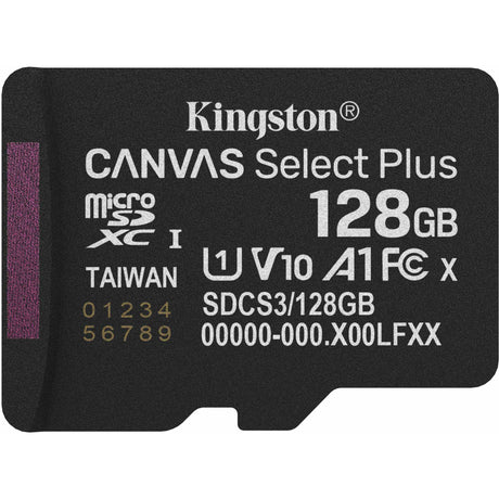 Karta pamięci Kingston Canvas Select Plus 128 GB MicroSDXC (czarna, UHS-I U1, Class 10, V10)