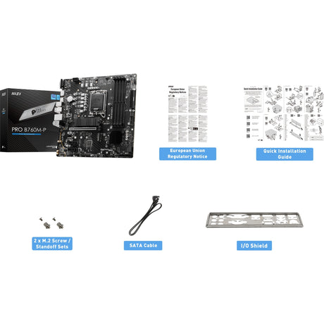 Płyta główna MSI Pro B760M-P z gniazdem 1700 (czarna, RAID, GB-LAN, dźwięk, µATX)