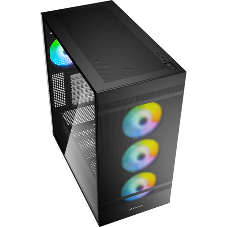 Sharkoon rebel c50 czarna obudowa midi tower rgb (czarna | 2x usb-a | 1x usb-c | rgb | szkło hartowane)
