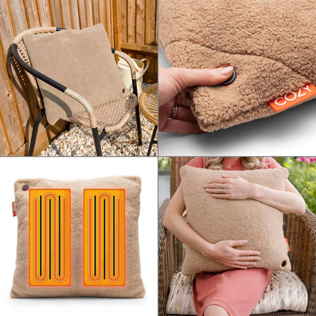 Bezprzewodowa poduszka grzewcza Cosy una wełniana 45 x 45 cm (jasnobrązowy, power bank 5000 mah)