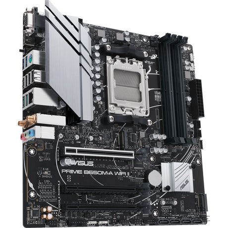 Płyta główna Asus Prime B650M-A WiFi II z gniazdem AM5 (czarna, RAID, 2,5 GB-LAN, WLAN, BT, dźwięk, µATX)