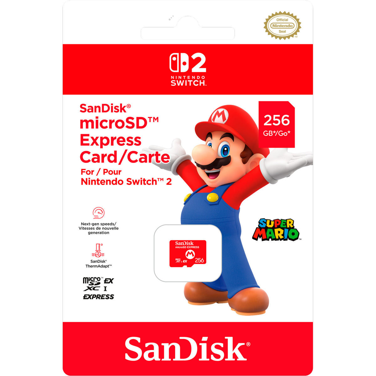 Karta pamięci Sandisk Nintendo Switch 2 Mircosd Express Card 256 GB