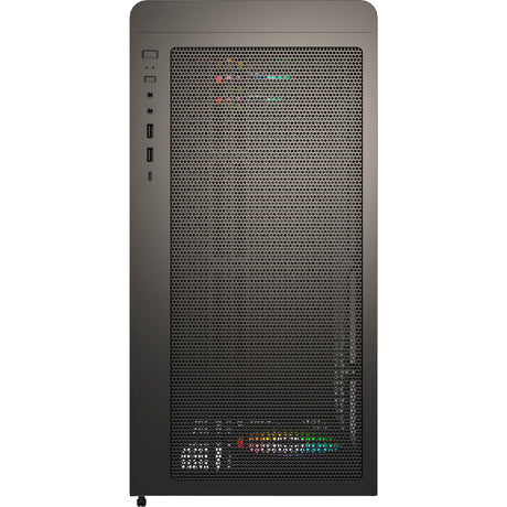Drewniana obudowa midi tower Montech xr (czarna | 1x USB-A | 1x USB-C | RGB | okno)