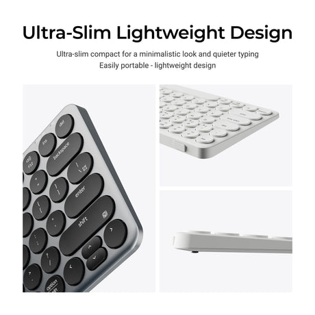 Klawiatura Keychron b3 pro-k8 (biała, układ amerykański (qwerty), przełączniki nożycowe, 75%, nasadki klawiszy abs, 2,4 GHz | bluetooth | usb)