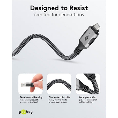 Adapter sieciowy Goobay USB-C 3.2 gen1 na RJ-45 (czarno-srebrny, 2 metry)