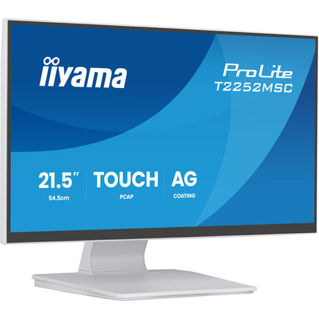 Iiyama prolite t2252msc-w2ag 21,5 monitor dotykowy (biały (matowy), 100 Hz, HDMI, Display Port, USB 3.2 gen 1, audio, ekran dotykowy)