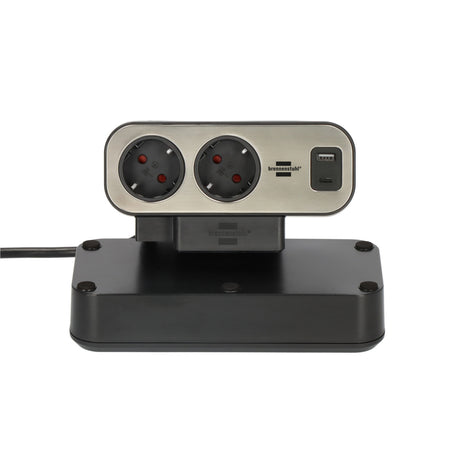 Brennerstuhl ®estilo listwa zasilająca duplex z włącznikiem i USB-C (listwa zasilająca z zasilaniem USB-C do szybkiego ładowania, 1x USB-C i 1x USB-A, 10x gniazda, kabel 2m)