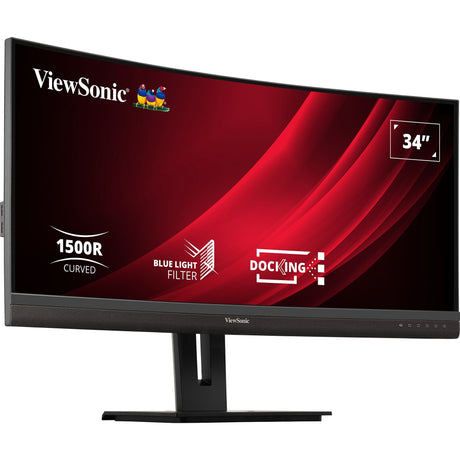 Zakrzywiony monitor dokujący Viewsonic UwQHD VG3456C 34 Ultrawide (czarny (matowy), 2x HDMI, 1x Display Port, USB-A, USB-B, USB-C, LAN, Audio)