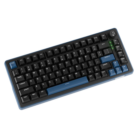 Klawiatura mechaniczna Ducky OK-M-75 RGB (czarna, układ US (QWERTY), KTT linear, 75%, RGB, hot-swap, PBT, 2,4 GHz | Bluetooth | USB-C)