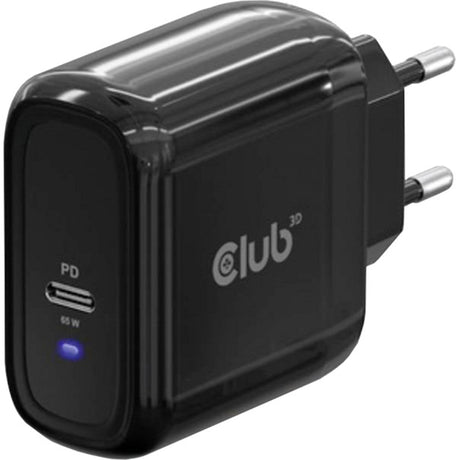 Ładowarka podróżna Club 3D PPS 65W w technologii gan (czarna, USB-C, zasilanie (PD) 3.0)