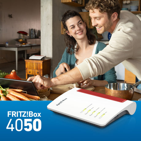 Fritz! router międzynarodowy box 4050 edycja (biało-czerwony, mesh wi-fi)