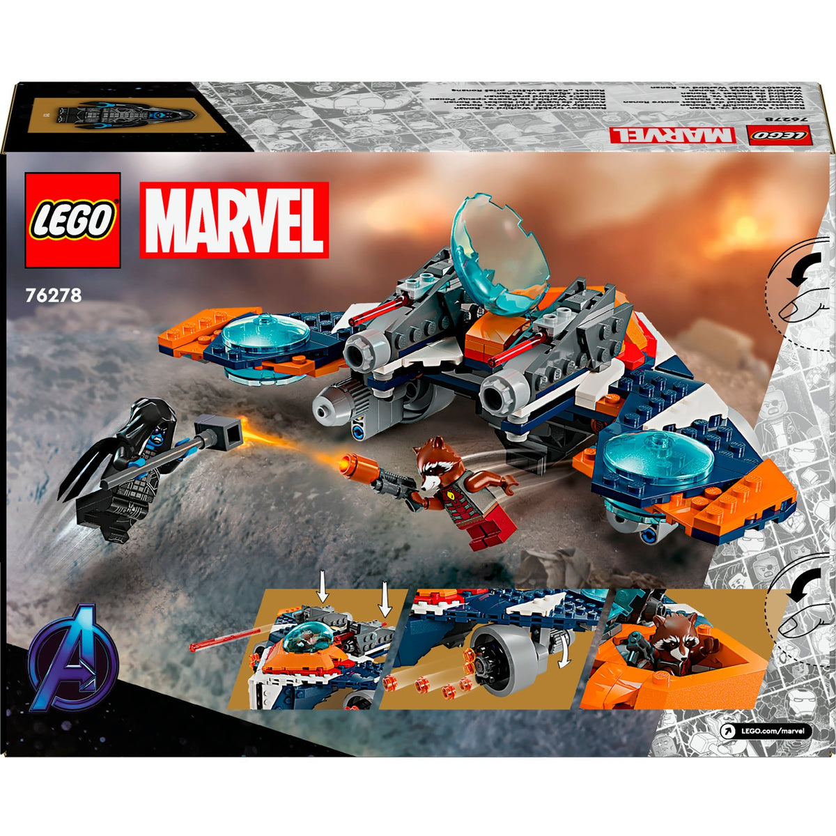 Lego Marvel - zabawki konstrukcyjne rakiety Warbird kontra Ronan (76278)