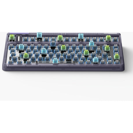 Bezprzewodowa klawiatura mechaniczna Iqunix og80 lavandin (lawenda, układ amerykański (qwerty), wiśnia mx czerwona, 80% (tkl), możliwość wymiany podczas pracy, pbt, 2,4 GHz | bluetooth 5.1 | usb-c)