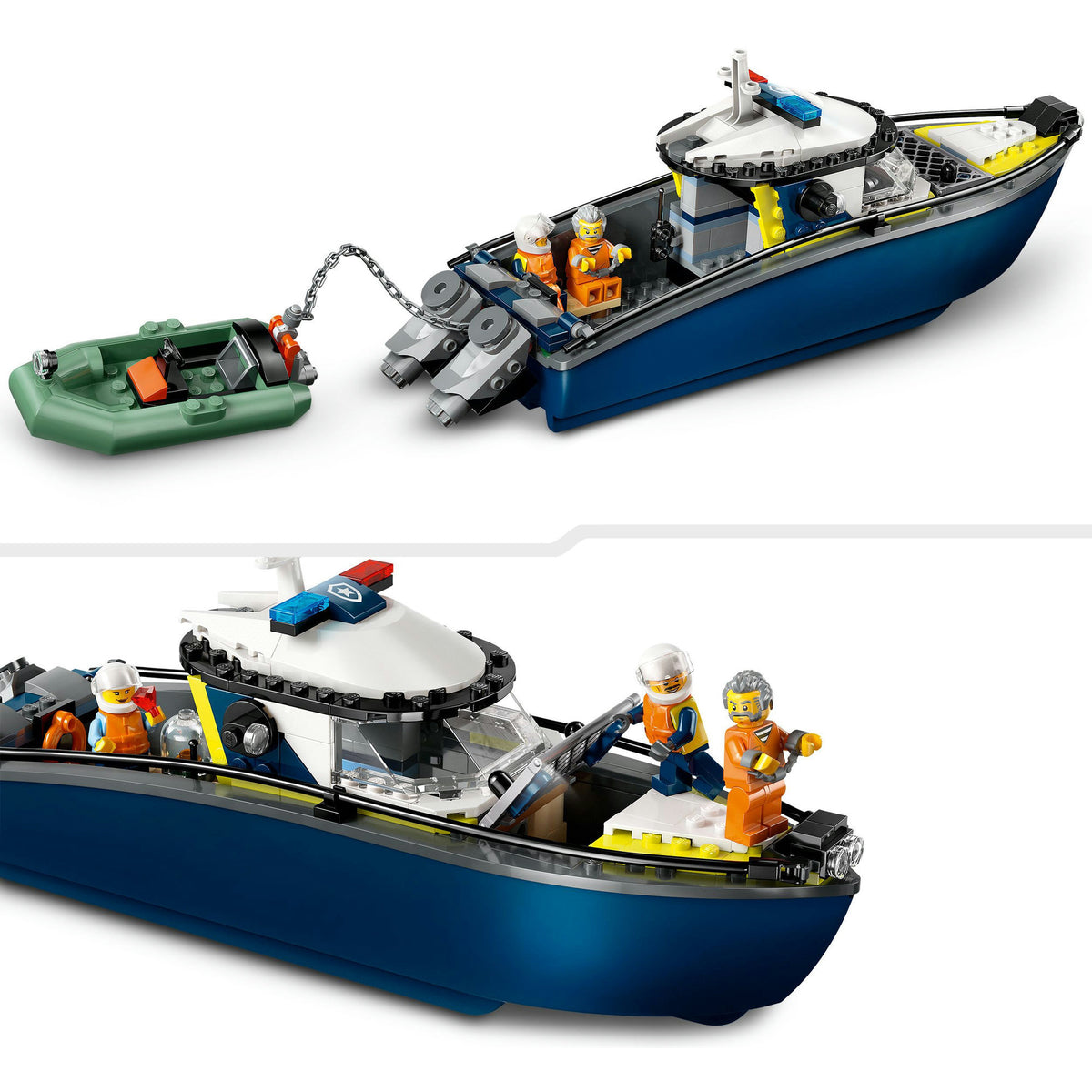 Lego ® pościg miejski z łodzią policyjną, naprawdę pływa - 60456