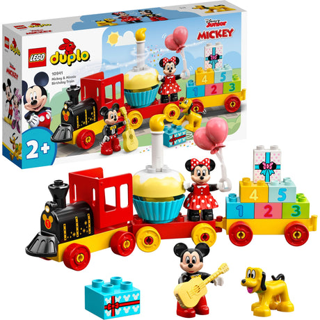 Lego duplo Urodzinowy pociąg Disneya Miki Minnie, zabawka do zbudowania dla małych dzieci 10941