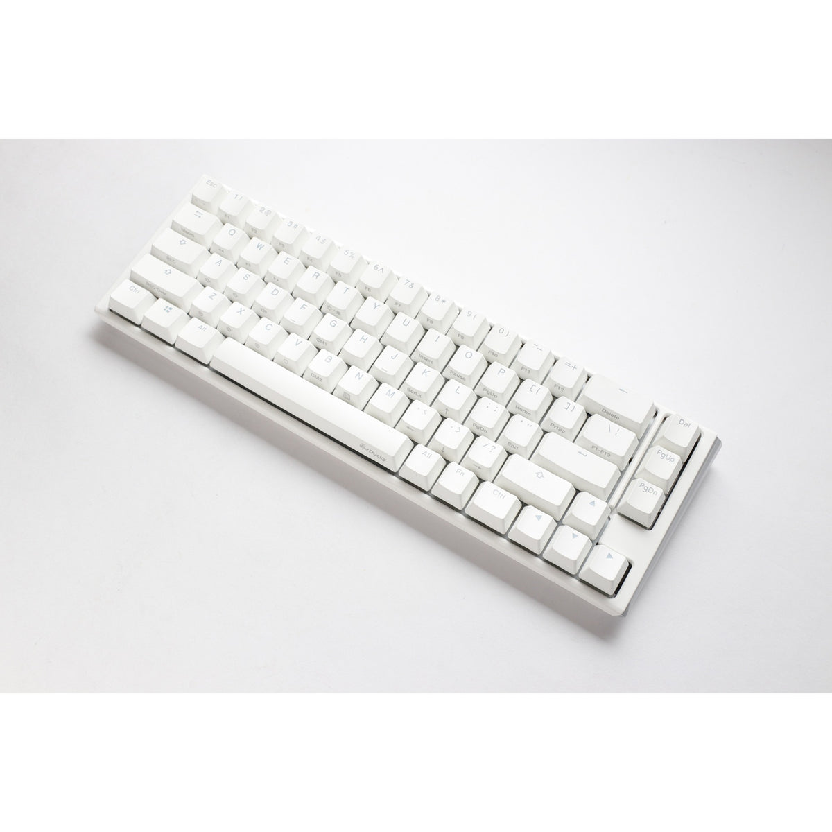 Ducky one 3 klasyczna, czysta biała klawiatura mechaniczna SF RGB (biała, układ US (Qwerty), wiśniowy MX brązowy, 65%, diody LED RGB, podwójny strzał PBT, możliwość wymiany podczas pracy, mechanika Quack)