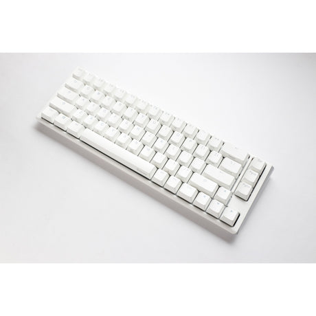 Ducky one 3 klasyczna, czysta biała klawiatura mechaniczna SF RGB (biała, układ US (Qwerty), wiśniowy MX brązowy, 65%, diody LED RGB, podwójny strzał PBT, możliwość wymiany podczas pracy, mechanika Quack)