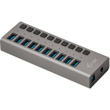 I-tec USB 3.0 hub ładujący 10 portów + zasilacz Hub USB (czarny)