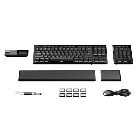 Bądź cicho! Mechaniczna klawiatura do gier z ciemnym mocowaniem, cicha, dotykowa rgb (czarna, układ amerykański (qwerty), cicha dotykowa, 100%, argb, podwójne klawisze pbt, stacja dokująca do multimediów)