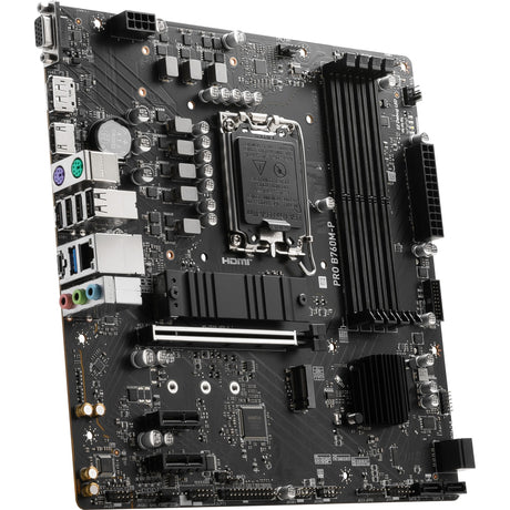 Płyta główna MSI Pro B760M-P z gniazdem 1700 (czarna, RAID, GB-LAN, dźwięk, µATX)