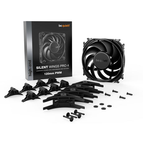 Bądź cicho! Wentylator cichy Wings Pro 4 PWM (czarny, 120 x 120 x 25 mm)