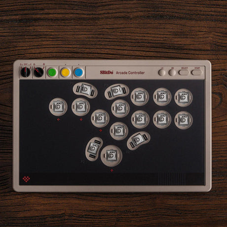 Kontroler 8bitdo Arcade (szary czerwony, 2,4 GHz Bluetooth USB, Nintendo Switch 1 + 2, PC)