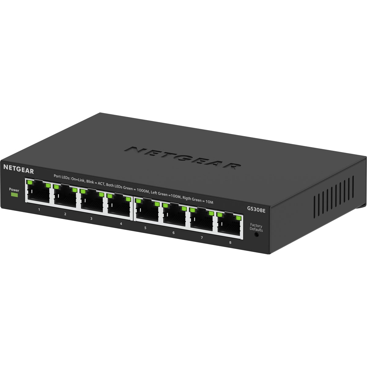 8-portowy przełącznik Gigabit Ethernet Plus Netgear (GS308EV4) (czarny)