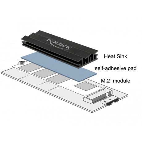 Delock Radiator 70 mm dla modułu m.2 (czarny)