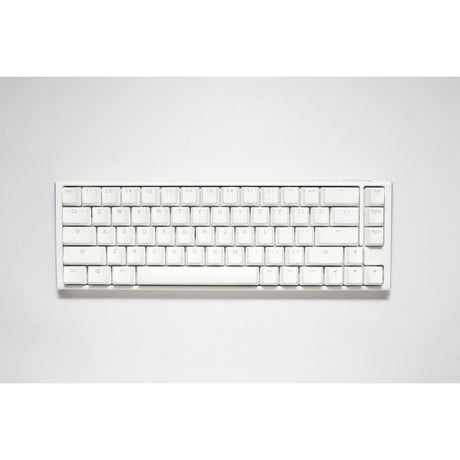 Ducky one 3 klasyczna, czysta biała klawiatura mechaniczna SF RGB (biała, układ US (Qwerty), wiśniowy MX brązowy, 65%, diody LED RGB, podwójny strzał PBT, możliwość wymiany podczas pracy, mechanika Quack)