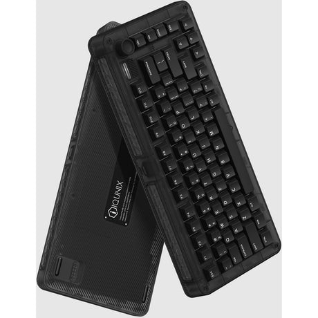 Bezprzewodowa klawiatura mechaniczna Iqunix Zx75 Dark Side (czarna, układ amerykański (QWERTY), brązowy Gateron, 75%, diody RGB, możliwość wymiany podczas pracy, podwójny strzał pbt, 2,4 GHz | bluetooth 5.1 | USB-C)