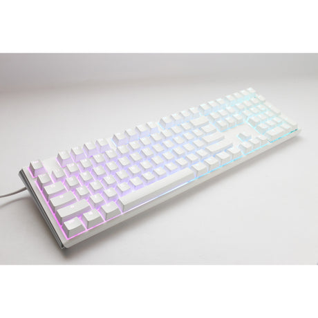 Ducky one 3 klasyczna, czysta biała klawiatura mechaniczna rgb (biała, układ amerykański (qwerty), wiśnia mx cicha czerwona, 100%, dioda rgb, podwójny strzał pbt, możliwość wymiany podczas pracy, mechanika szarlatanu)