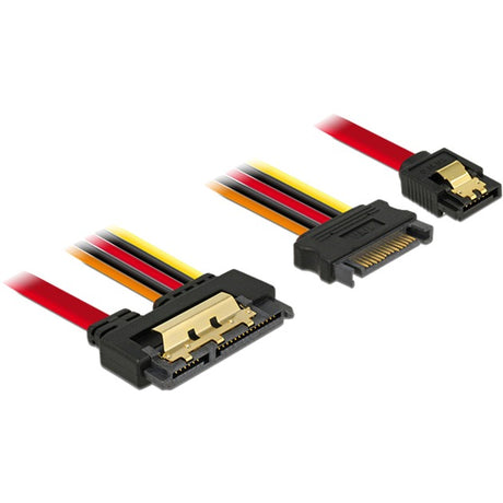 Delock adapter sata 7-pin + 15-pin > sata 22-pin (czarny czerwony, 0,3 metra)