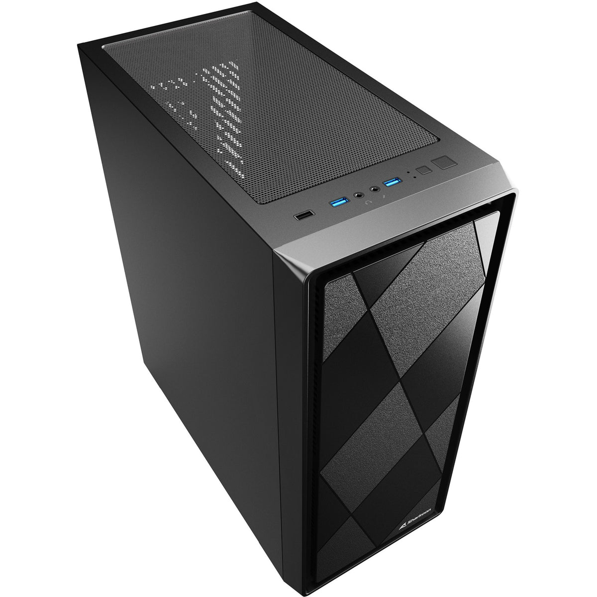Czarna obudowa midi tower Sharkoon vs8 (czarna | 3x USB-A)