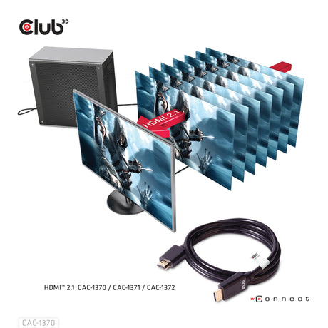 Certyfikat Club 3D ultra high speed HDMI 2.1 kabel męsko-męski (czarny, 1,5 m, 4K 120 Hz, 8K 60 Hz, 48 Gb/s)