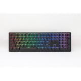 Ducky zero 6108 klasyczna czarna mechaniczna klawiatura do gier rgb (czarna, układ amerykański (qwerty), wiśnia mx2a niebieska, 100%, diody rgb, double-shot pbt, hot swap, 2,4 ghz | bluetooth | usb-c)