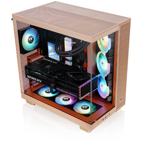 Thermaltake View 380 XL TG ARGB Gravel Sand Obudowa Midi Tower (jasnobrązowy | 2x USB-A | 1x USB-C | RGB | okno)
