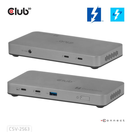 Potrójna stacja dokująca do wideo Club 3D 5-1 Thunderbolt 5 Hub (szara)