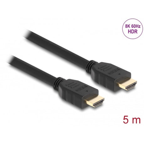 Delock kabel HDMI o dużej szybkości transmisji (czarny, 5 metrów, 8k 60 Hz, 48 Gbps)