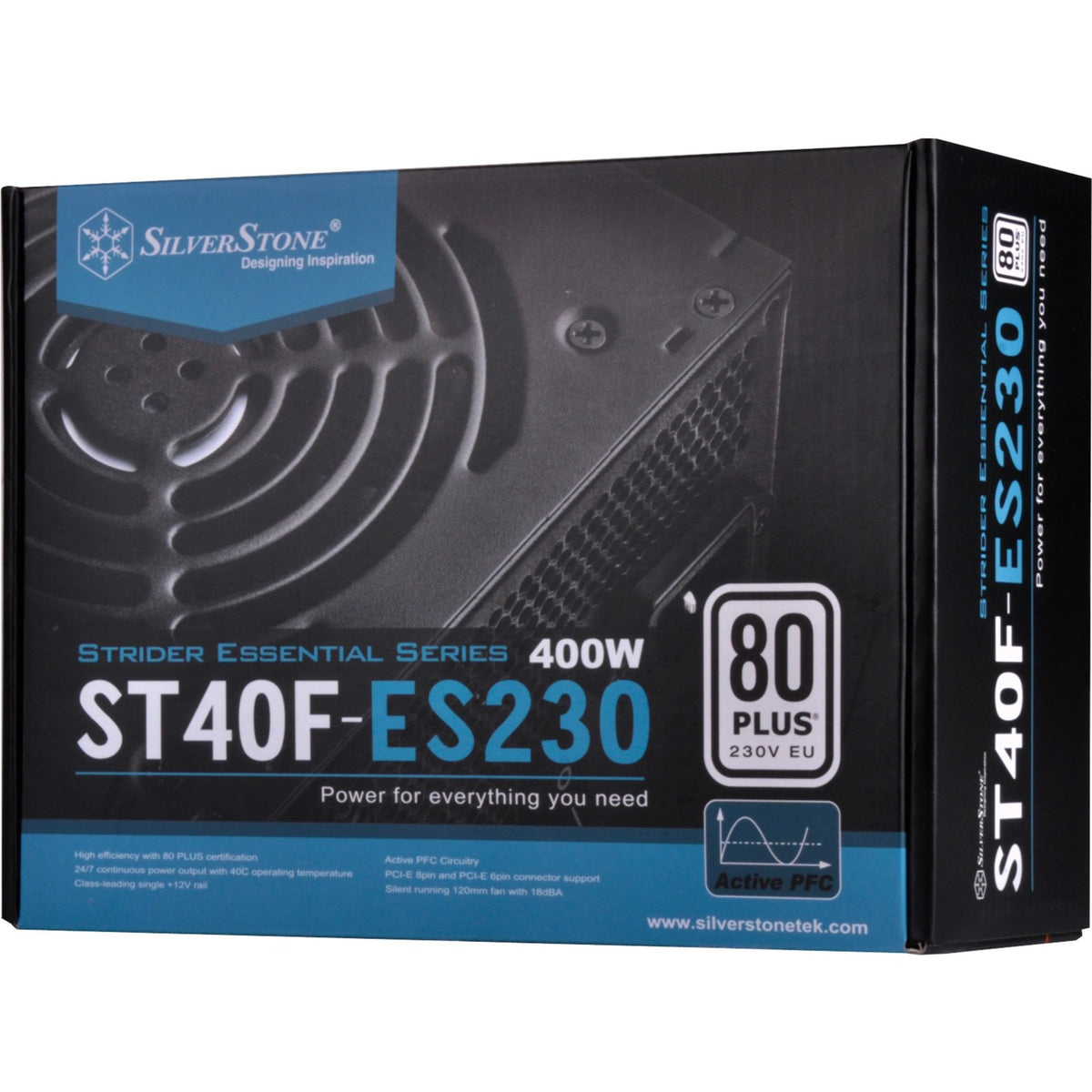 Zasilacz Silverstone strider Essential st40f-es230 400 W (czarny, 2x pcie)