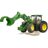 Bruder John Deere 7R 350 z modelem pojazdu z ładowaczem czołowym (03151)